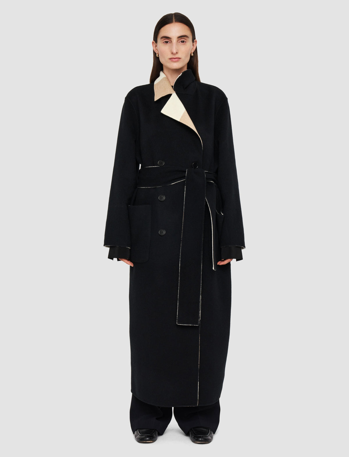 Merton Reversible Check Wool Coat
